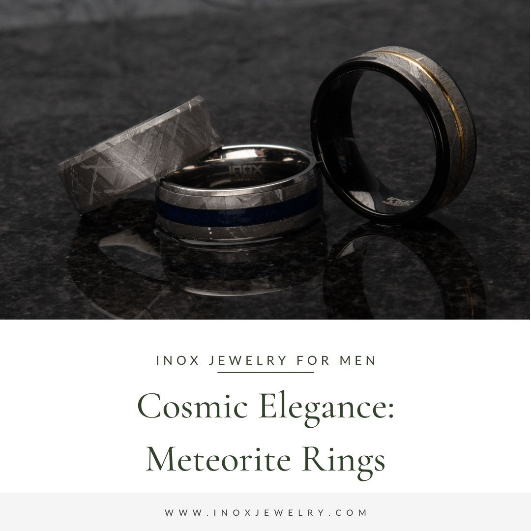 Cosmic Elegance: Meteorite Rings by INOX Jewelry - INOX Jewelry for Men