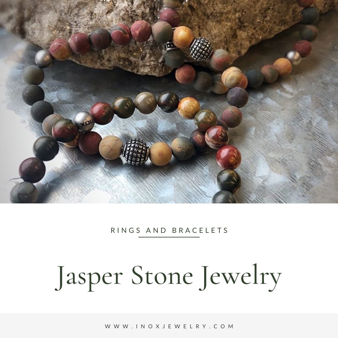 Jasper Stone Rings and Bracelets - INOX Jewelry for Men