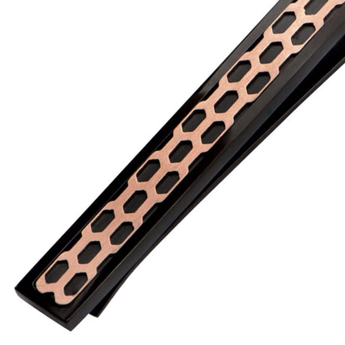 INOX JEWELRY Accessories Black & Rose Gold Stainless Steel Car Grille Tie Bar SSTC14442
