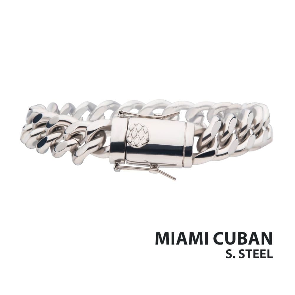 INOX JEWELRY Bracelets 12mm Steel Miami Cuban Chain Bracelet
