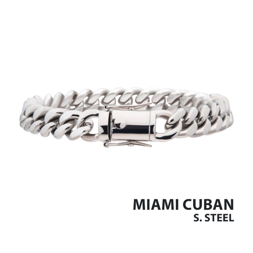 INOX JEWELRY Bracelets 8mm Steel Miami Cuban Chain Bracelet