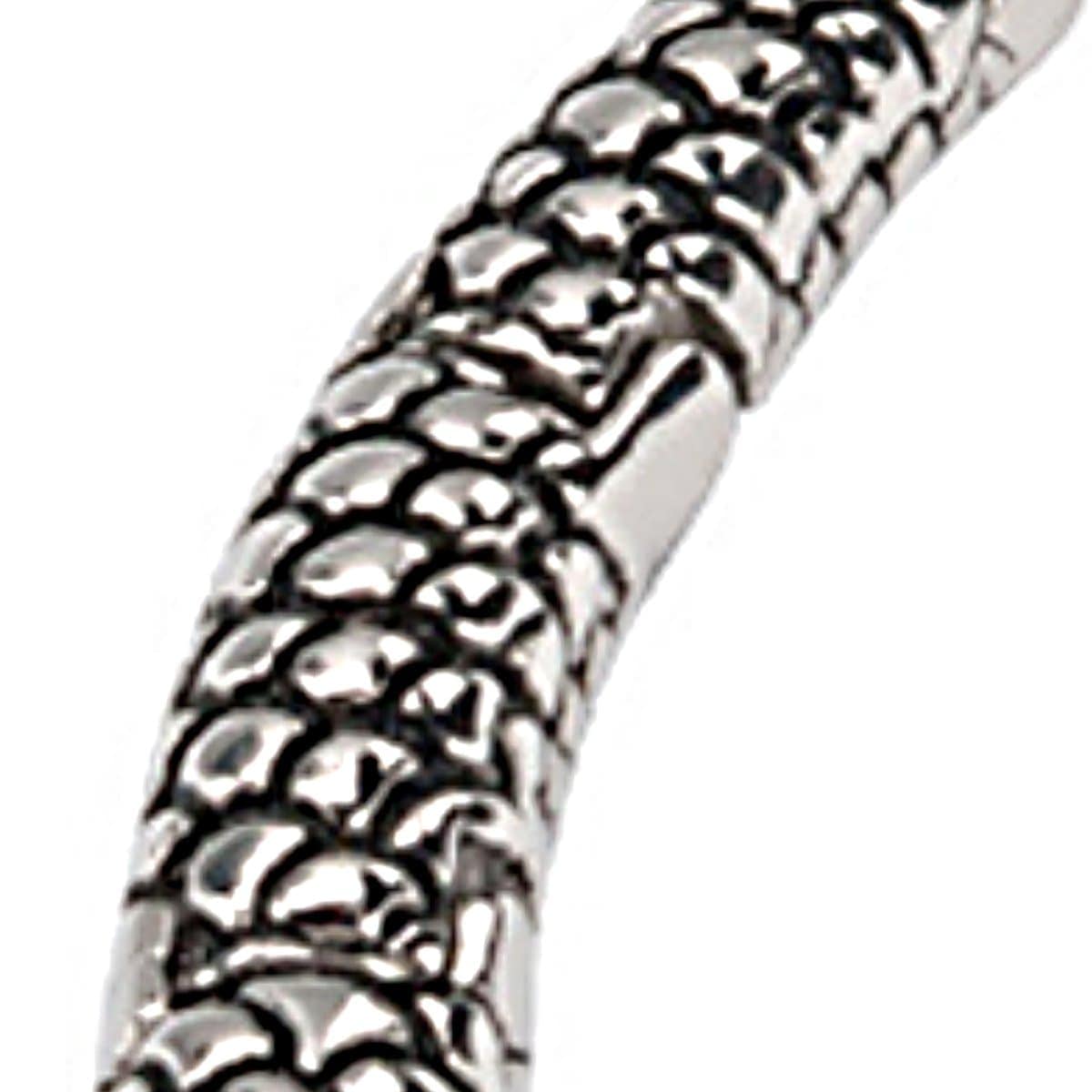 INOX JEWELRY Bracelets Antiqued Silver Tone Stainless Steel Snake Bracelet BR0110
