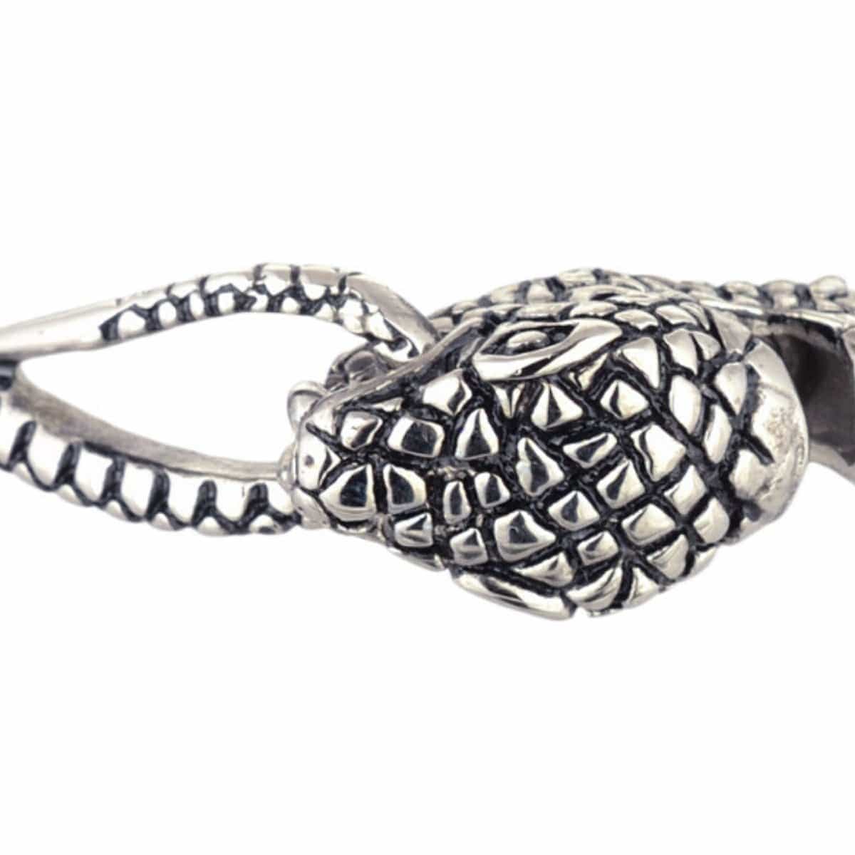 INOX JEWELRY Bracelets Antiqued Silver Tone Stainless Steel Snake Bracelet BR0110