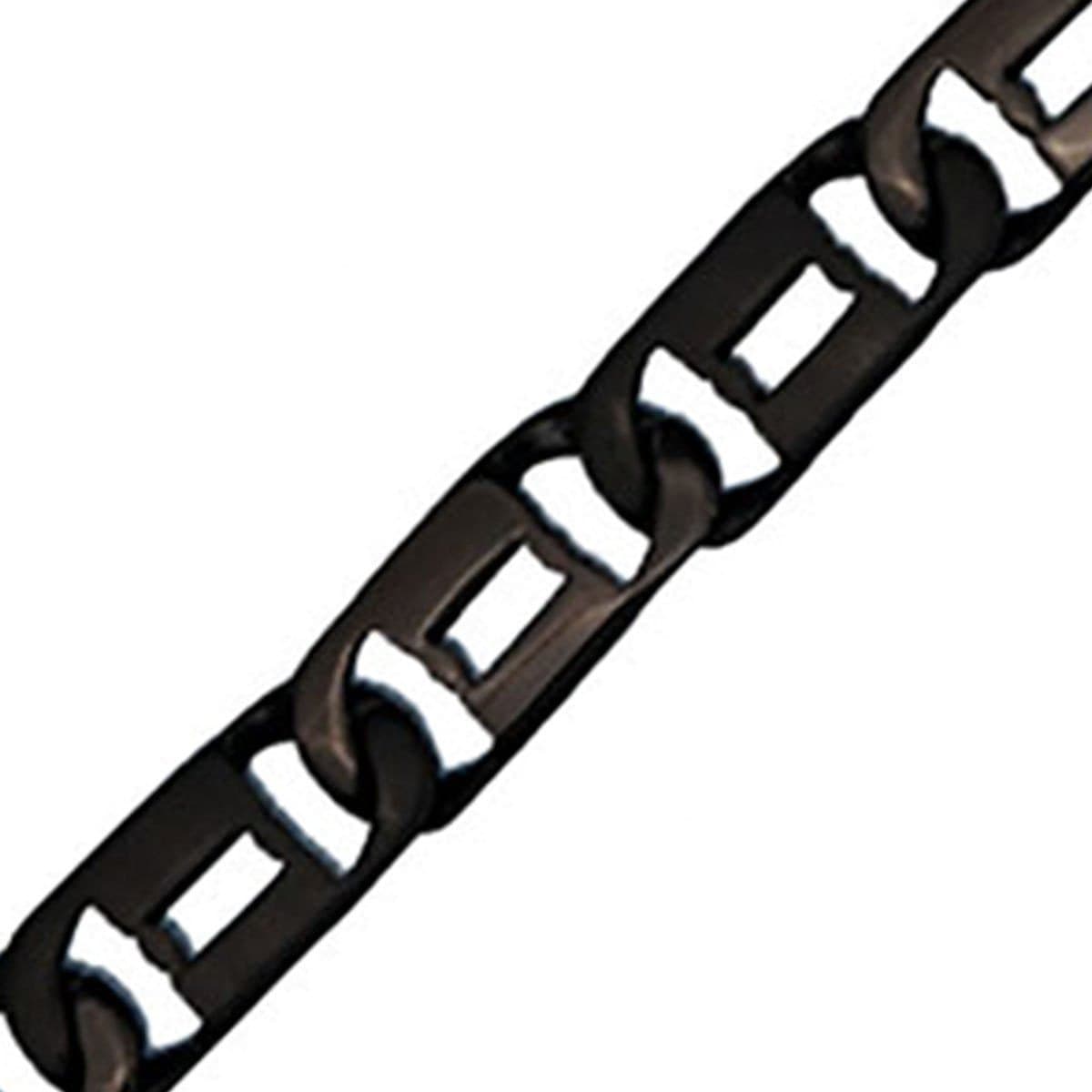 INOX JEWELRY Bracelets Black Stainless Steel Classic Mariner Chain Bracelet BR2800