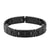 INOX JEWELRY Bracelets Black Stainless Steel with Black CZ Religious Cross Link Bracelet BR18346