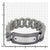 INOX JEWELRY Bracelets Gray and Silver Tone Stainless Steel on Large Gray Silicone Curb ID Tag Bracelet BRRARB19GY