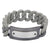 INOX JEWELRY Bracelets Gray and Silver Tone Stainless Steel on Large Gray Silicone Curb ID Tag Bracelet BRRARB19GY