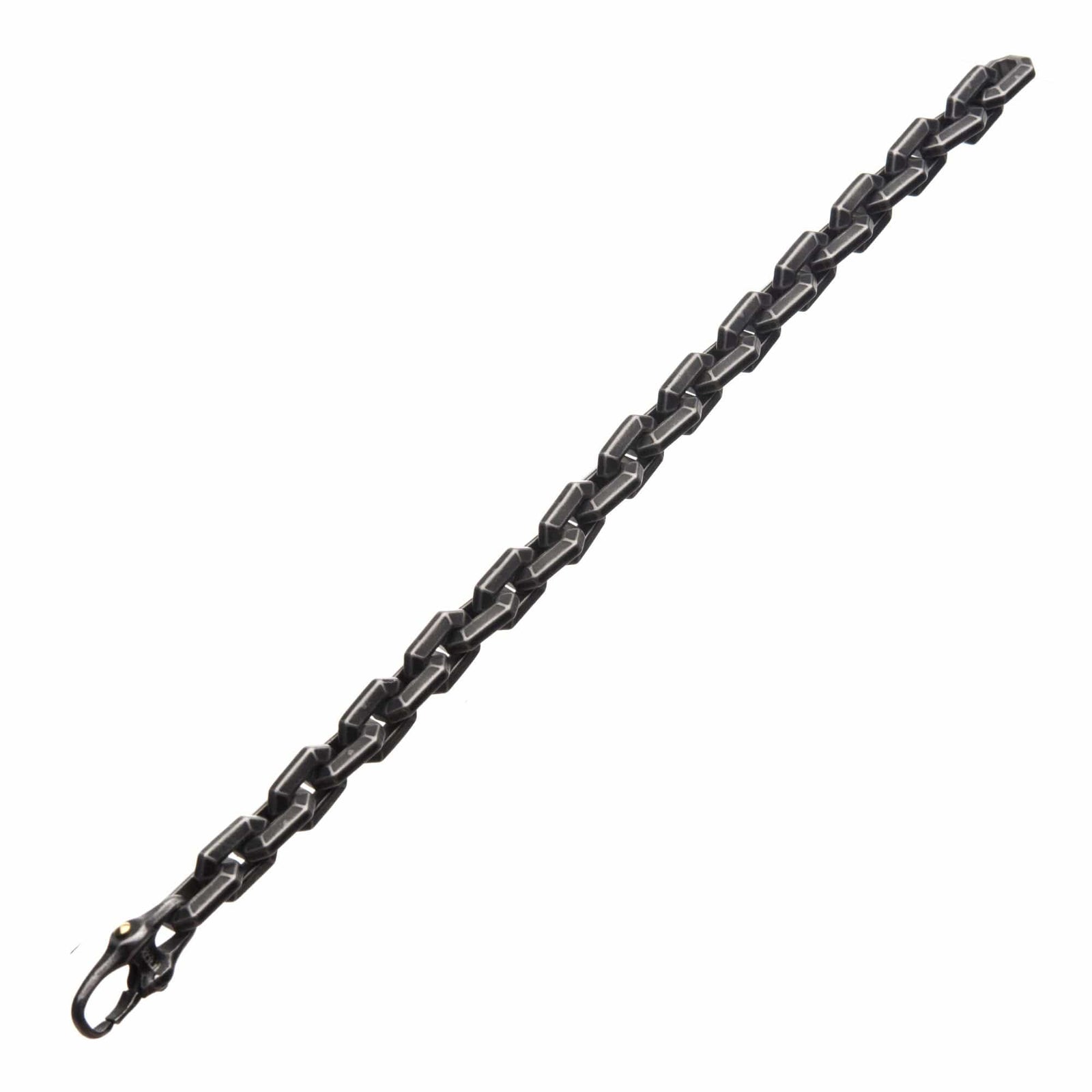 INOX JEWELRY Bracelets Gunmetal Silver Tone Stainless Steel Antique Finish Cortes Collection Squared Chain Link Bracelet BR181162