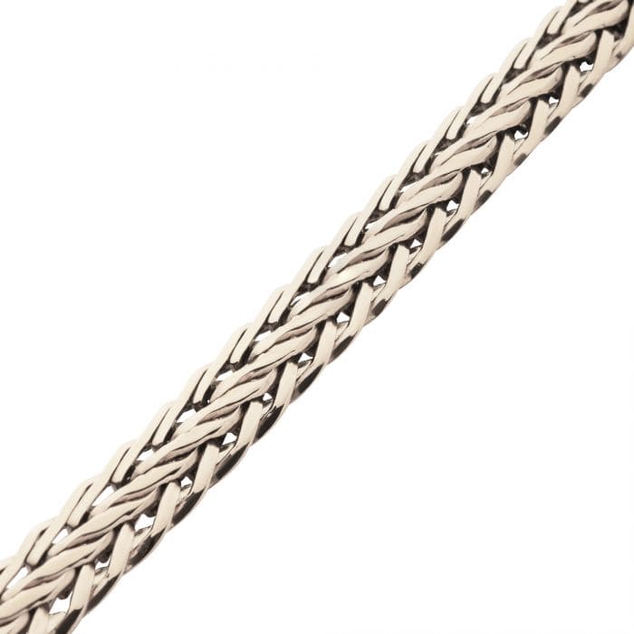 INOX JEWELRY Bracelets High Polished Finish Silver Tone Stainless Steel Double Diamond Cut Spiga Chain Bracelet
