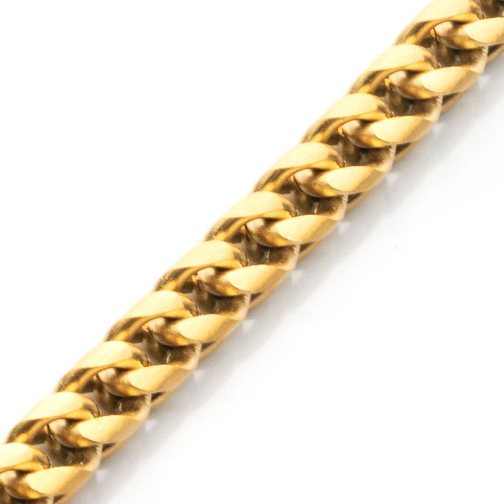 INOX JEWELRY Bracelets Matte Finish 18Kt Gold IP Stainless Steel Franco Chain Bracelet BR209MG