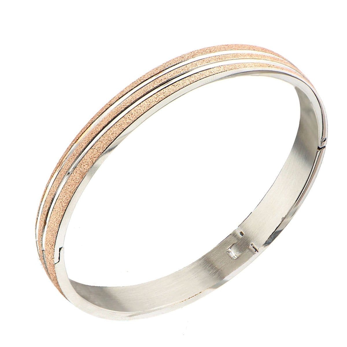 INOX JEWELRY Bracelets Silver and Rose Tone Stainless Steel Stardust Kadaa BRSF1RG