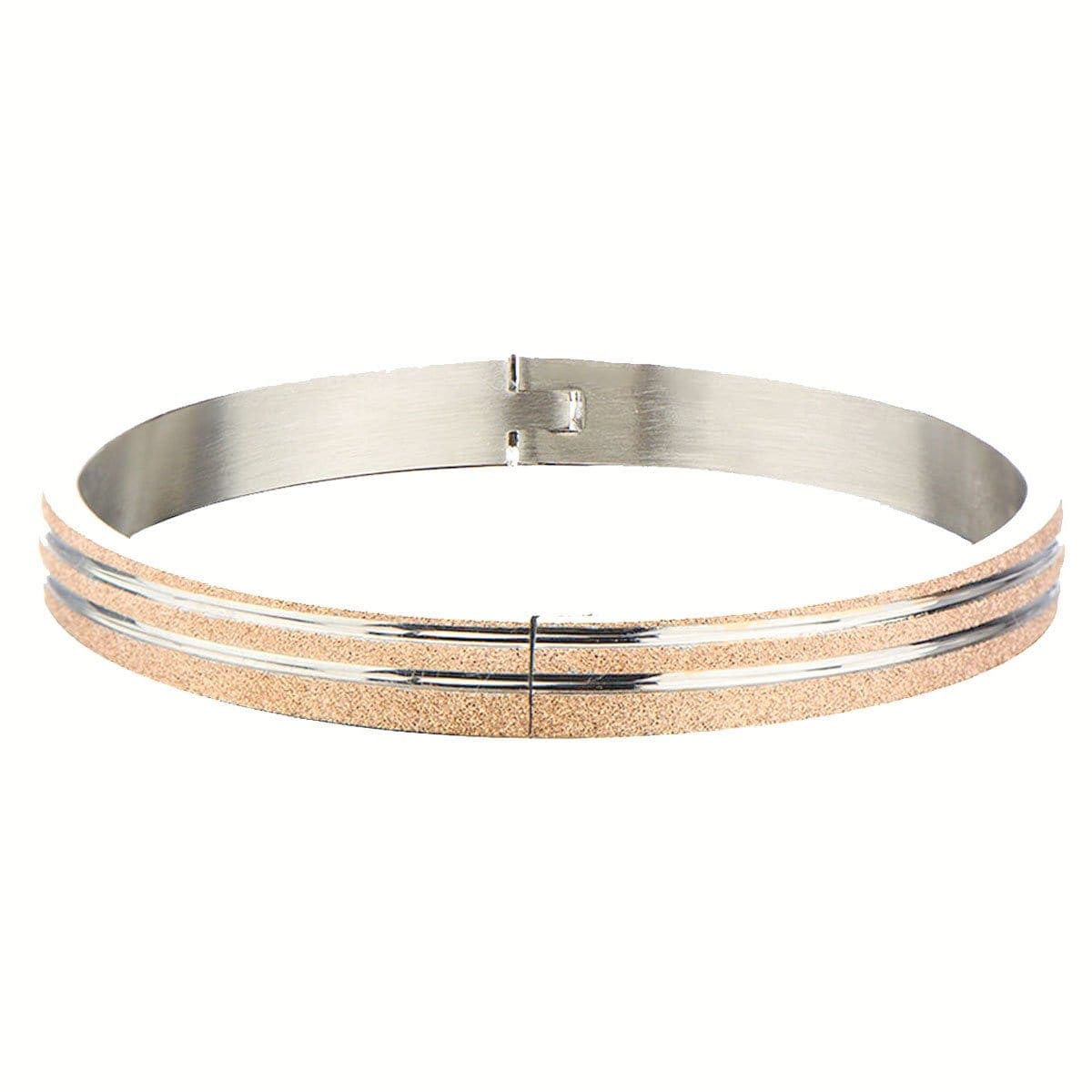 INOX JEWELRY Bracelets Silver and Rose Tone Stainless Steel Stardust Kadaa BRSF1RG