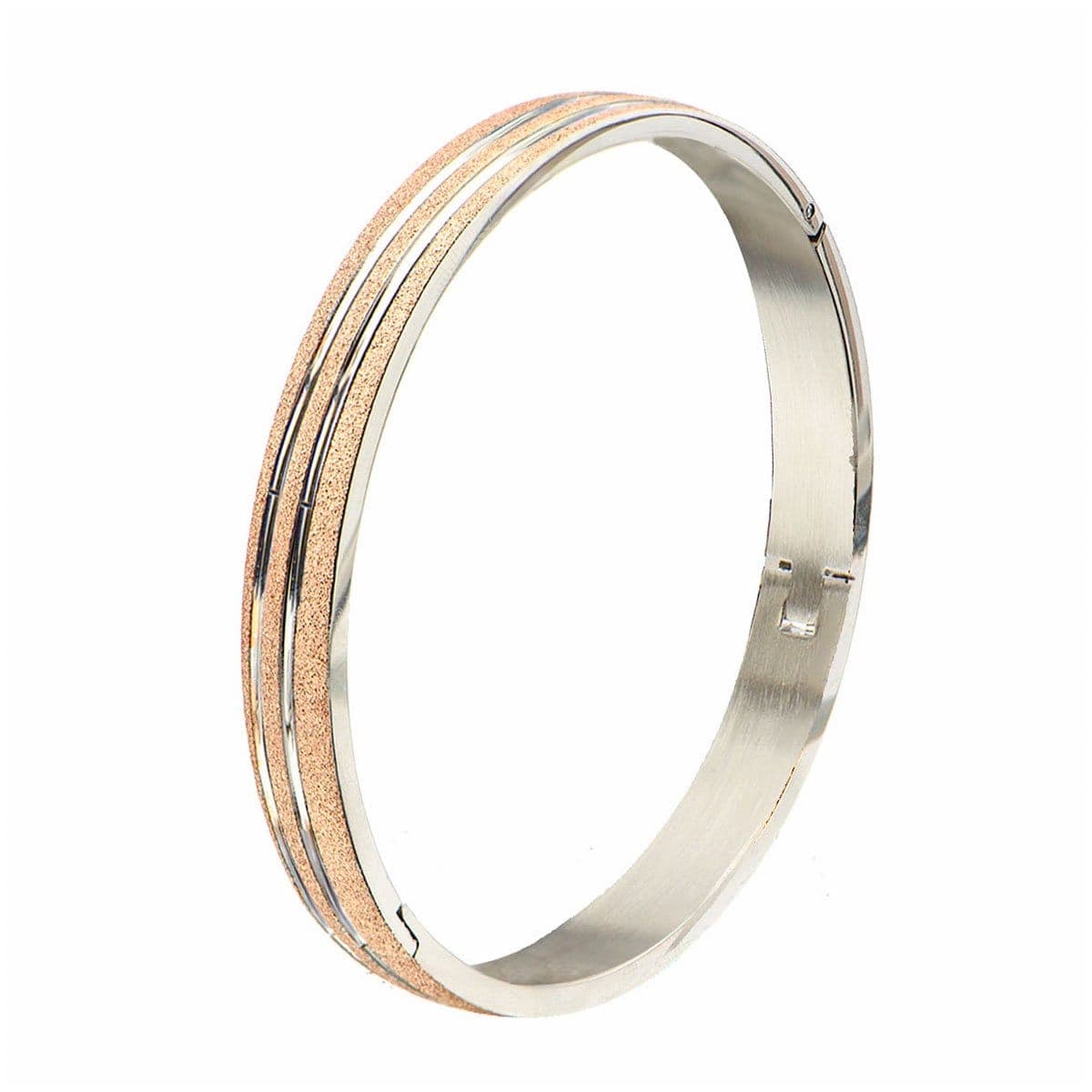 INOX JEWELRY Bracelets Silver and Rose Tone Stainless Steel Stardust Kadaa BRSF1RG