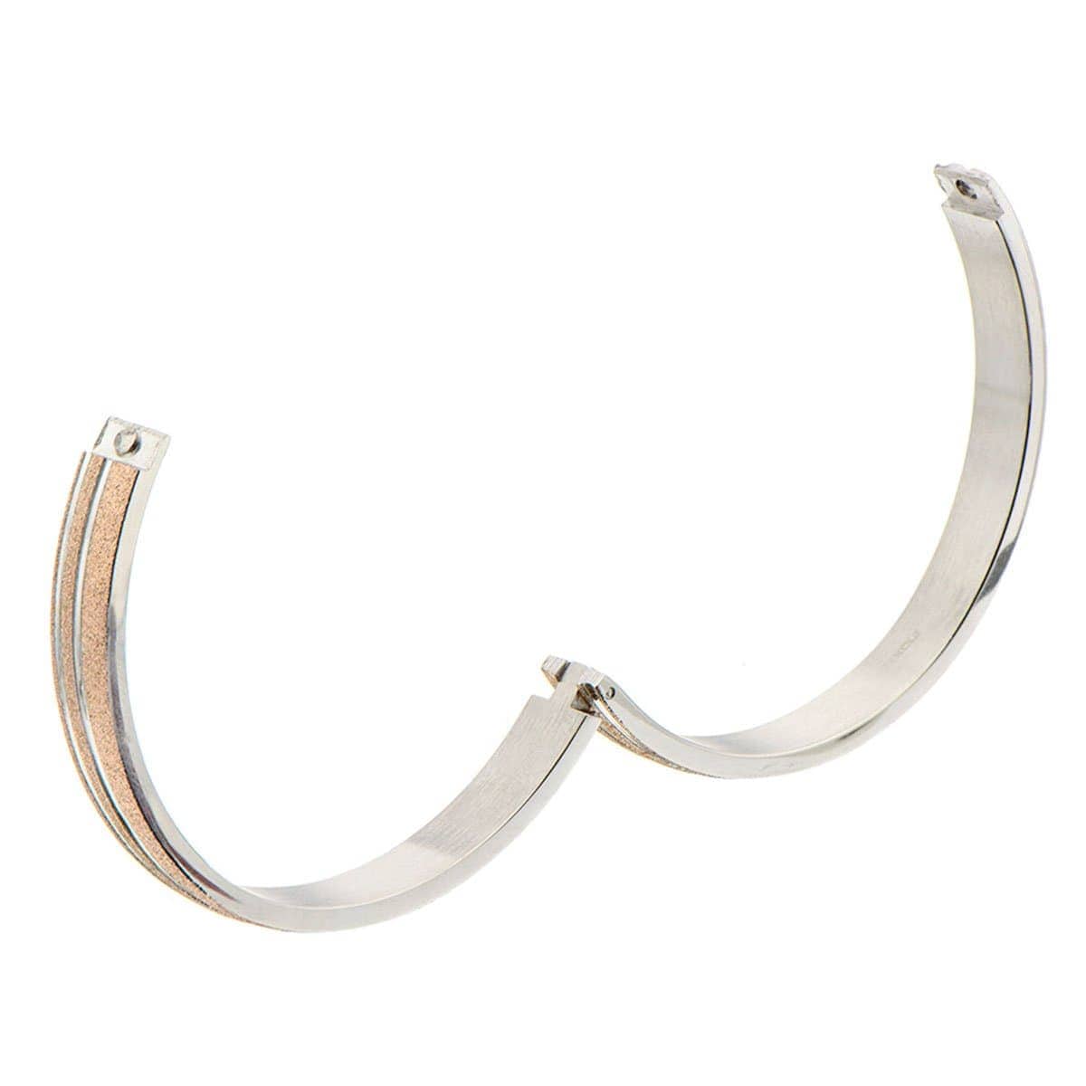 INOX JEWELRY Bracelets Silver and Rose Tone Stainless Steel Stardust Kadaa BRSF1RG