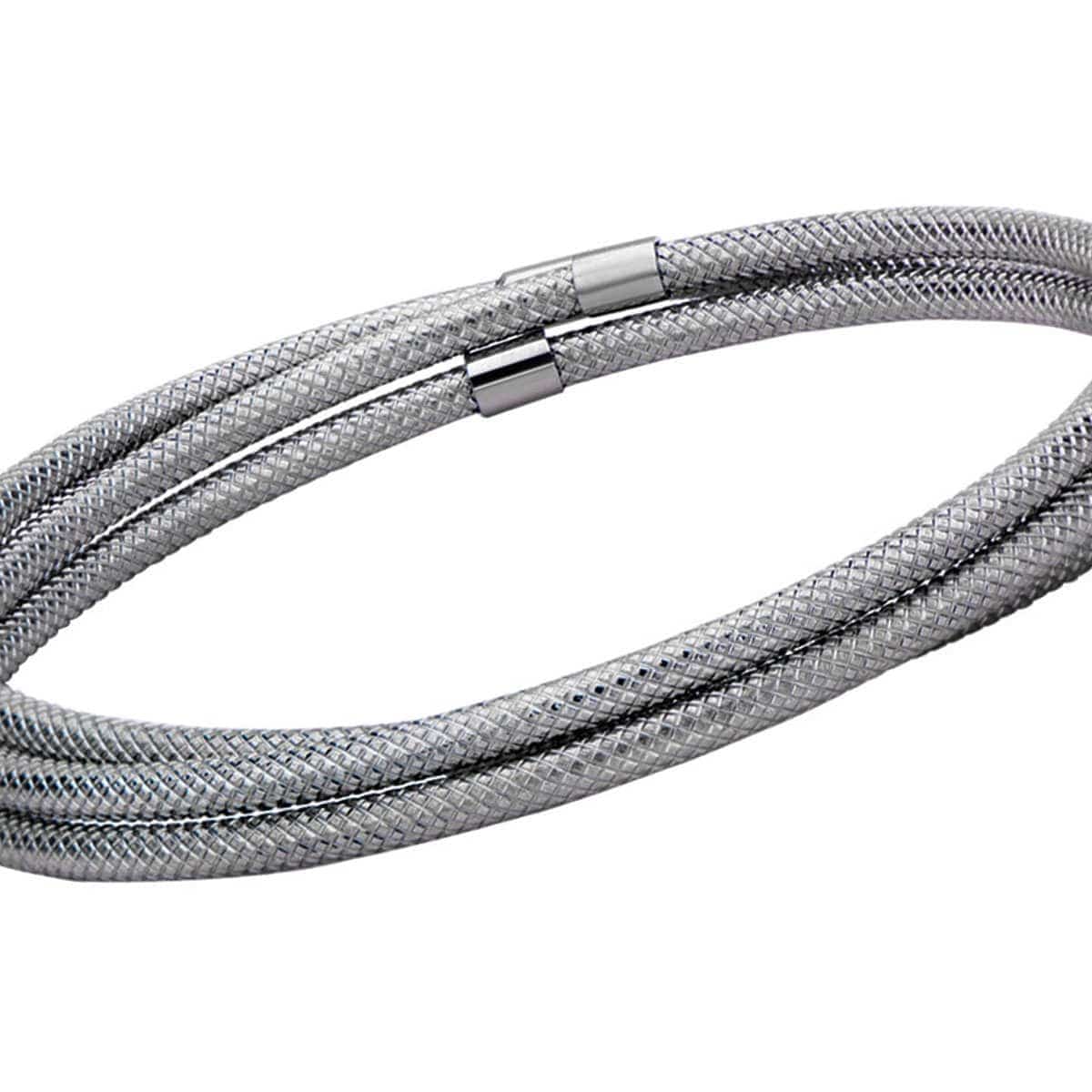 INOX JEWELRY Bracelets Silver Tone Stainless Steel Connected Three Kadaa Set BR13101