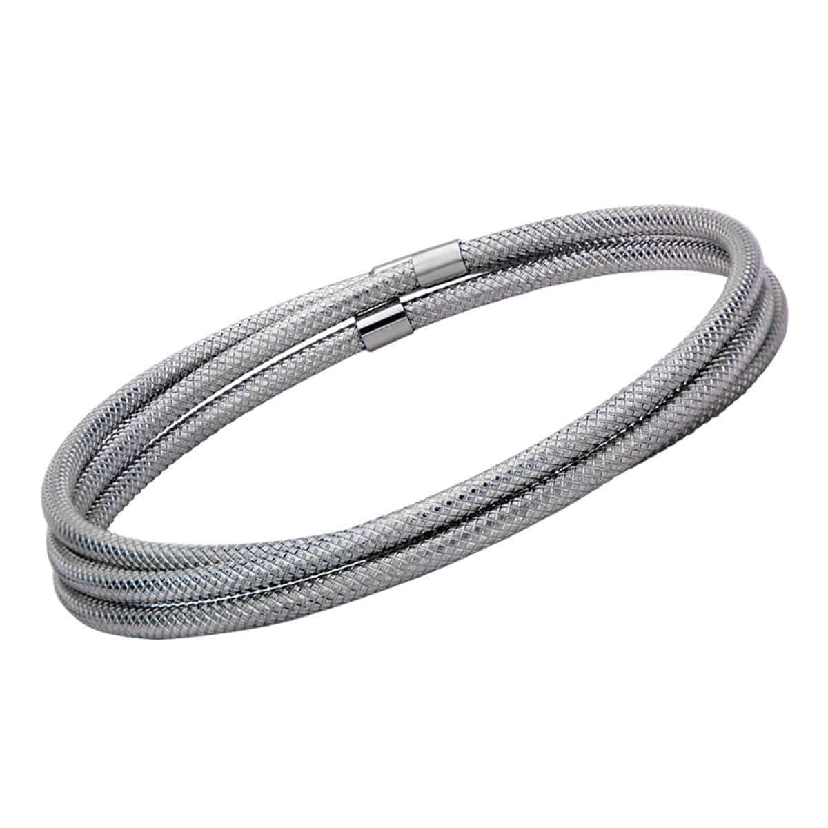 INOX JEWELRY Bracelets Silver Tone Stainless Steel Connected Three Kadaa Set BR13101