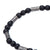 INOX JEWELRY Bracelets Silver Tone Stainless Steel with Black Hematite Antique Bead Bracelet BR20171KHM