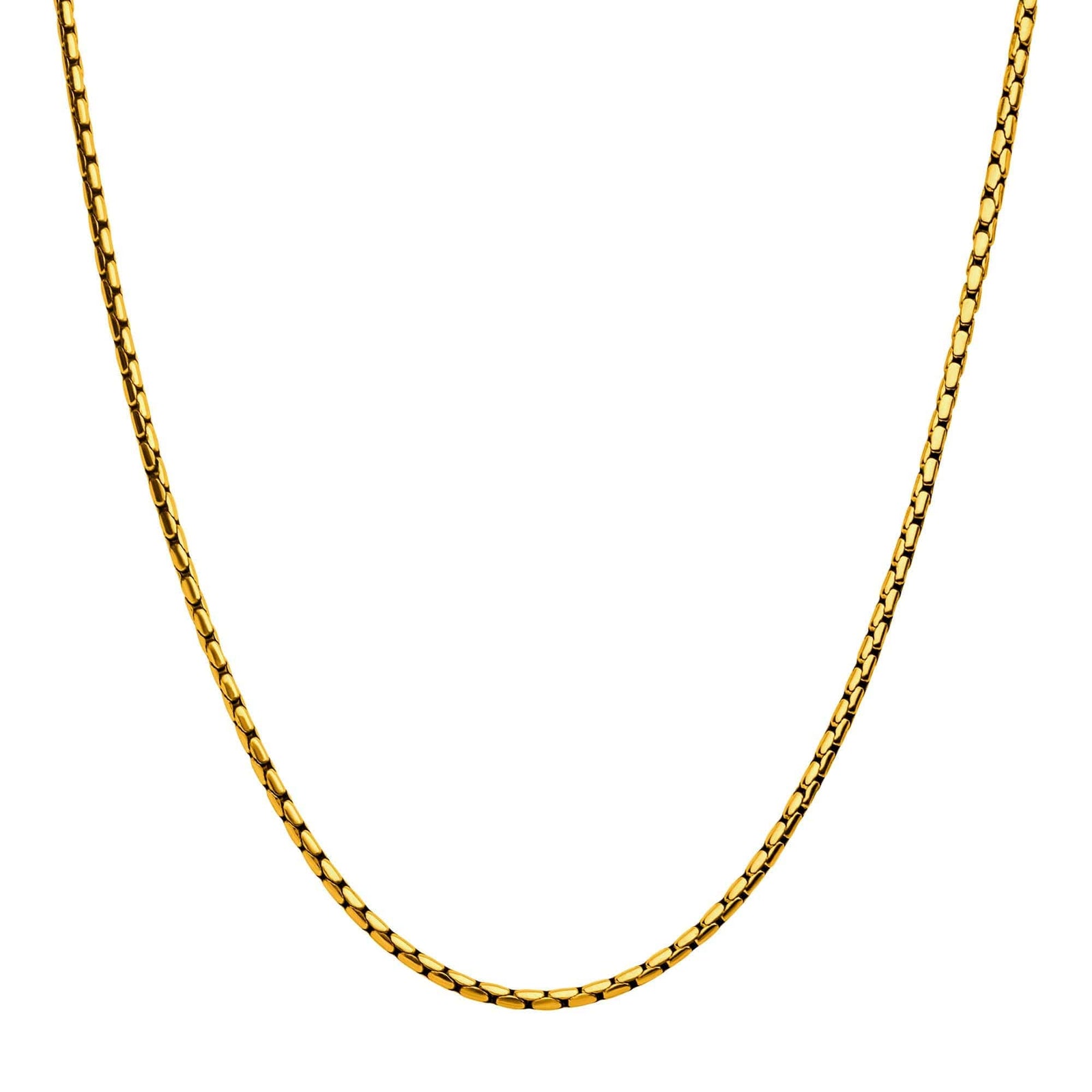 INOX JEWELRY Chains 18K Gold Ion Plated 3mm Boston Link Chain