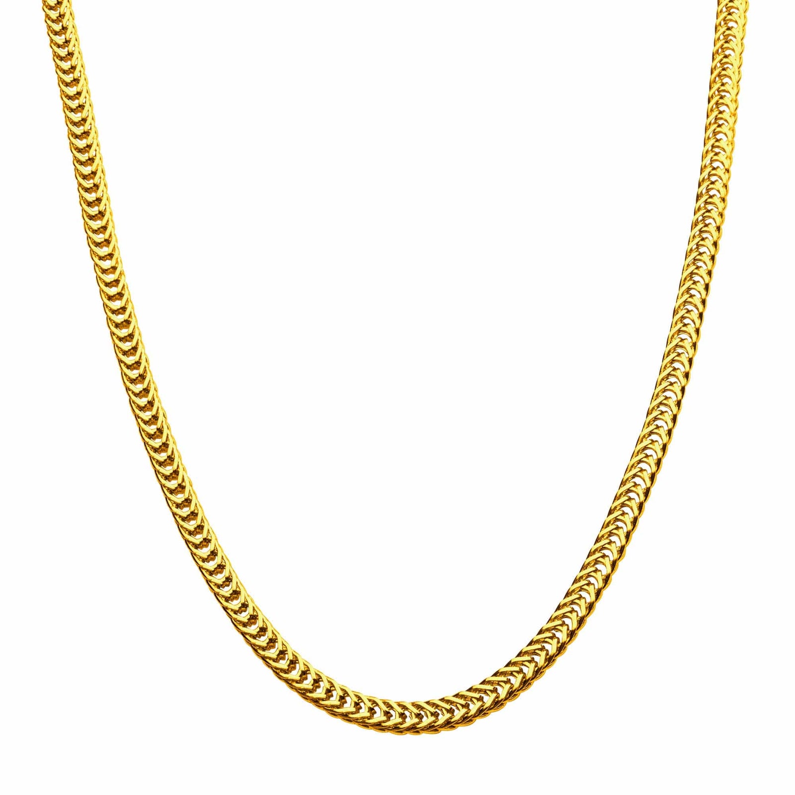 INOX JEWELRY Chains 18K Gold Ion Plated Stainless Steel 4mm Foxtail Chain