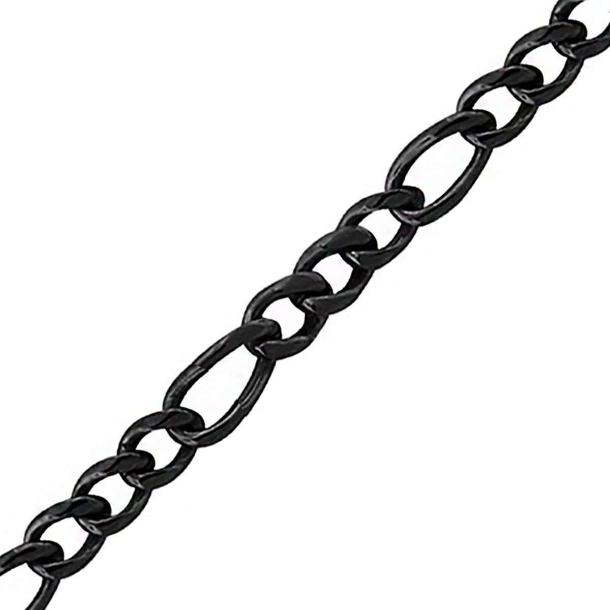 INOX JEWELRY Chains Black Stainless Steel 6mm Figaro Classic Chain