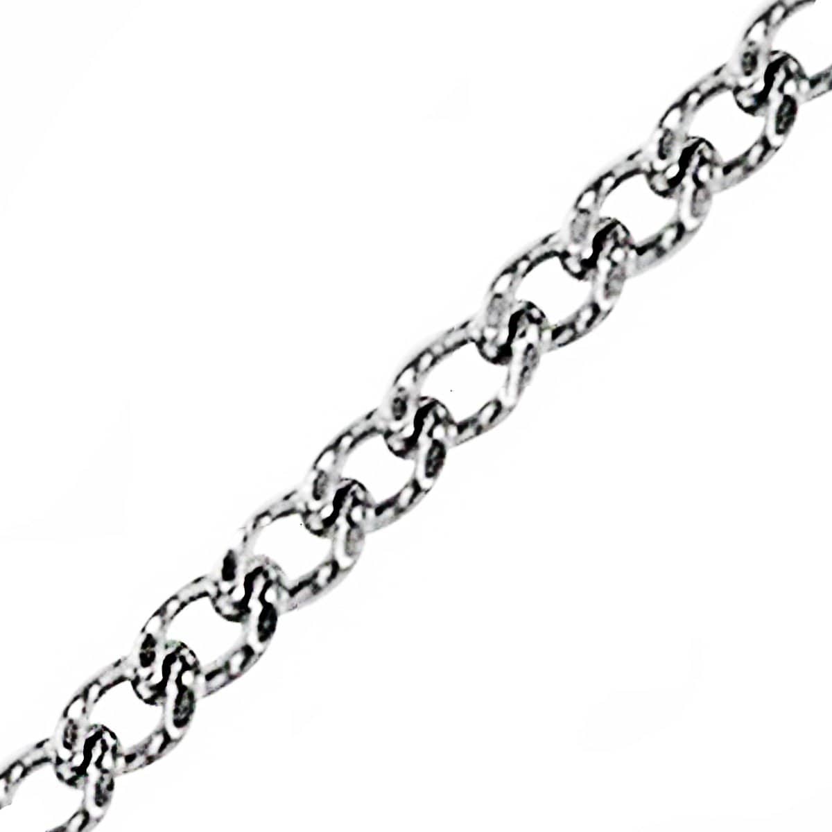 INOX JEWELRY Chains Silver Tone Stainless Steel 2mm Two-Face Diamond Cut Design Chain