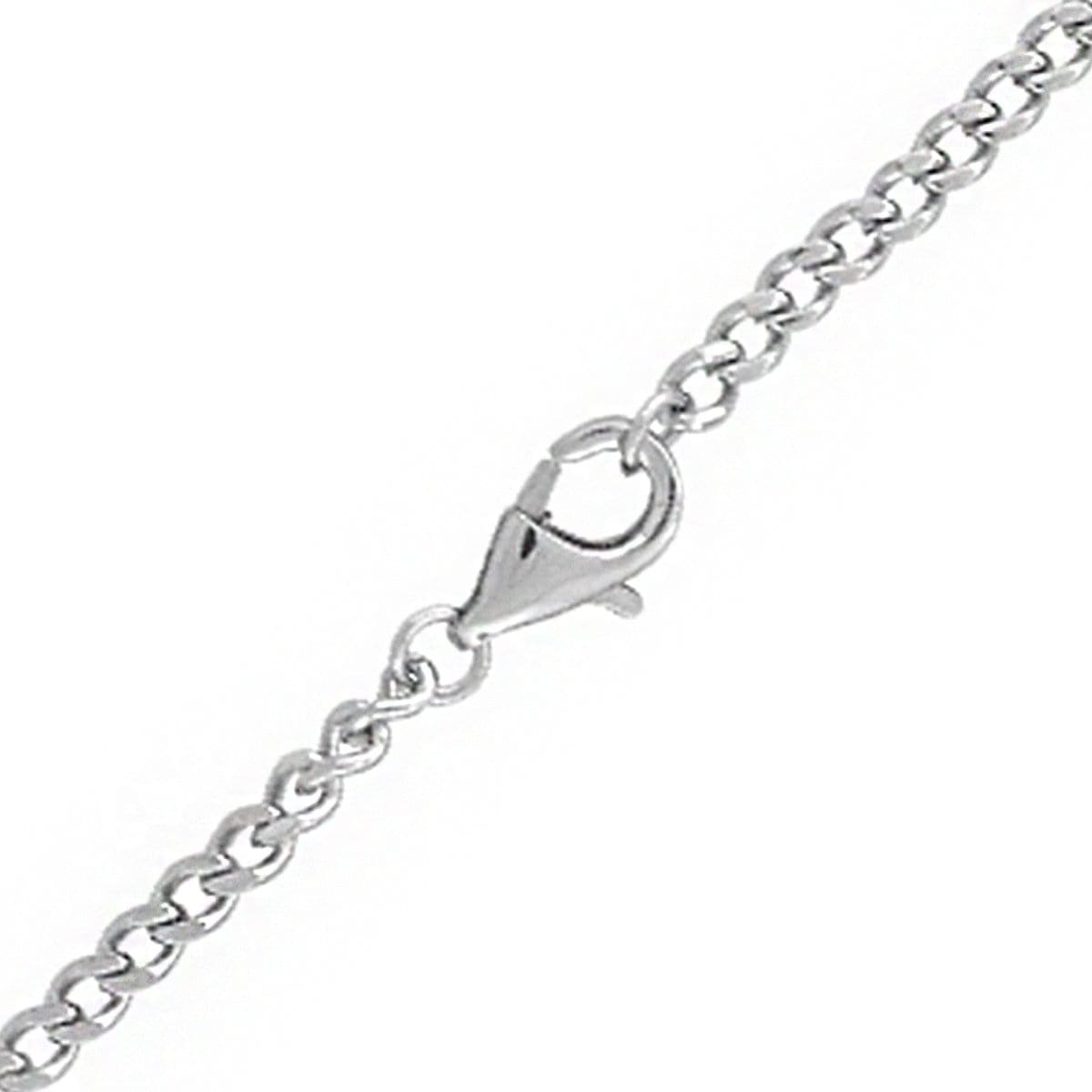 INOX JEWELRY Chains Silver Tone Stainless Steel 3.5 mm Flat Curb Polished Link Chain