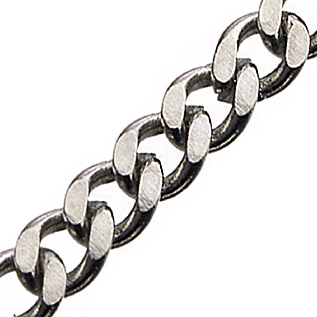 INOX JEWELRY Chains Silver Tone Stainless Steel 3.5 mm Two-Face Diamond Cut Design Chain