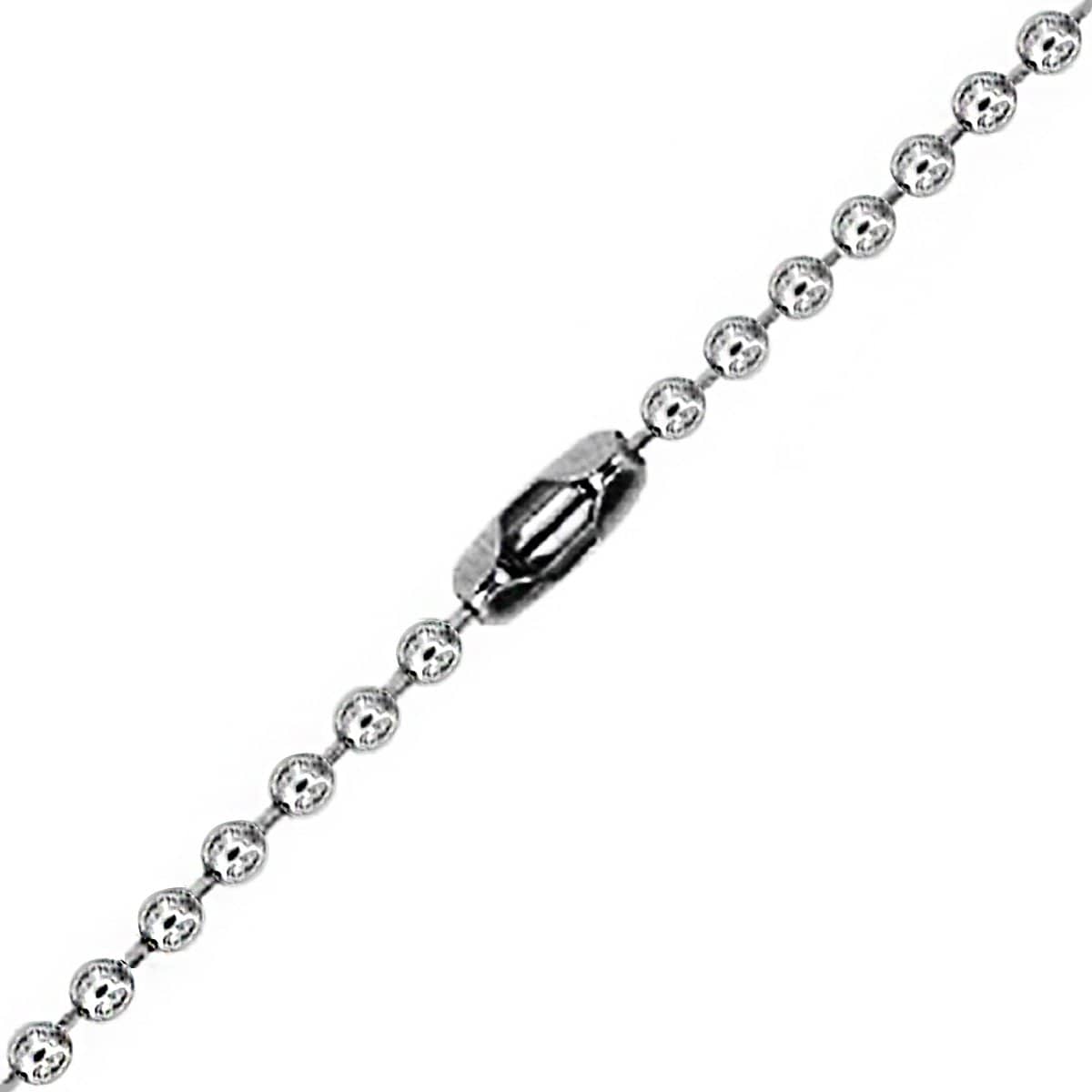 INOX JEWELRY Chains Silver Tone Stainless Steel 3mm Ball Chain
