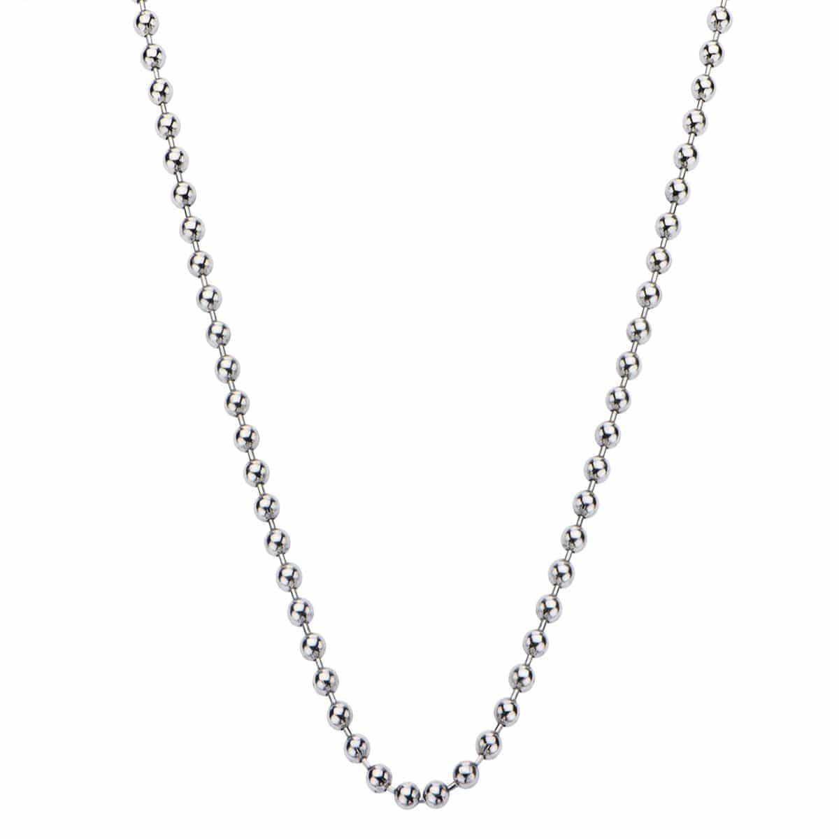 INOX JEWELRY Chains Silver Tone Stainless Steel 3mm Ball Chain