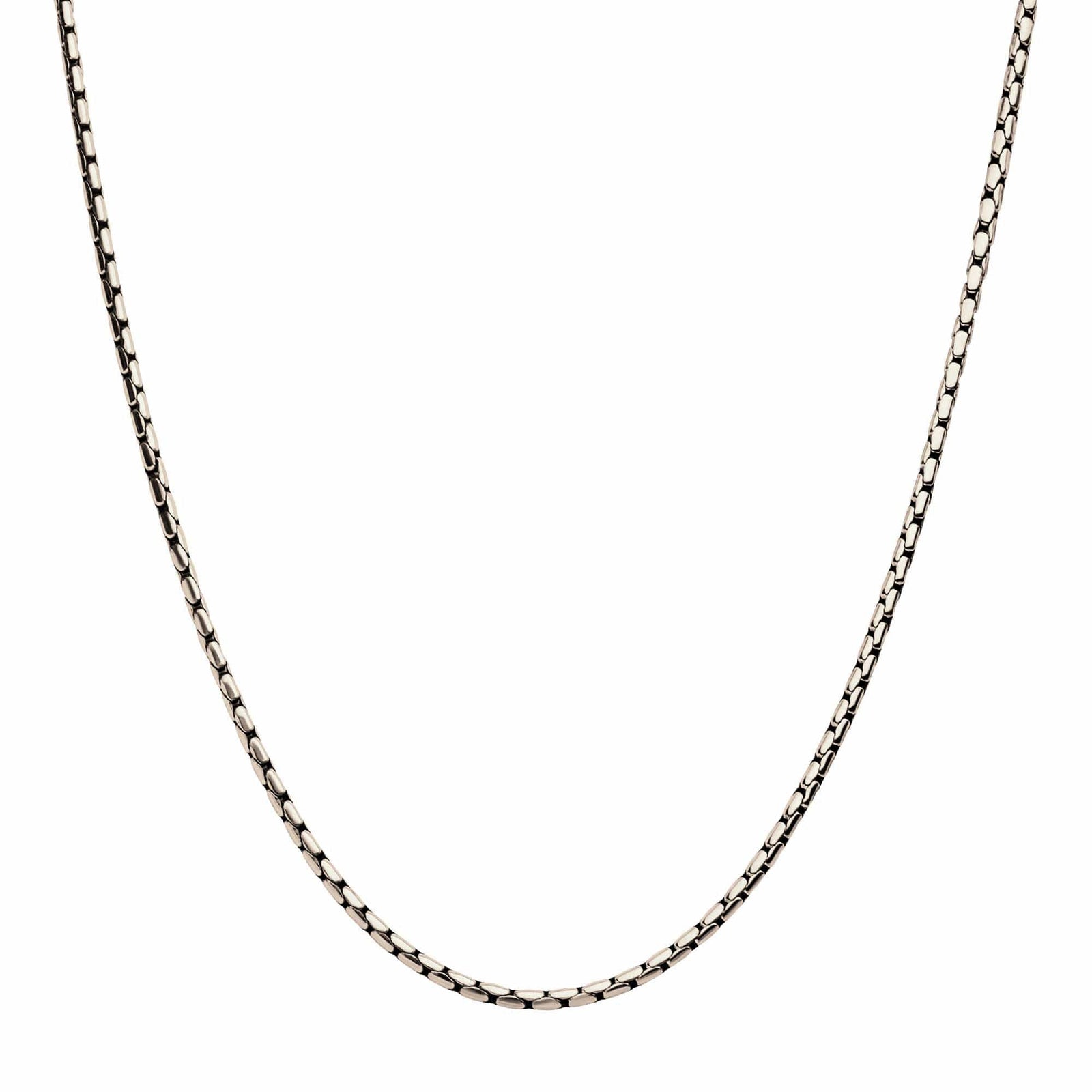 INOX JEWELRY Chains Silver Tone Stainless Steel 3mm Boston Link Chain