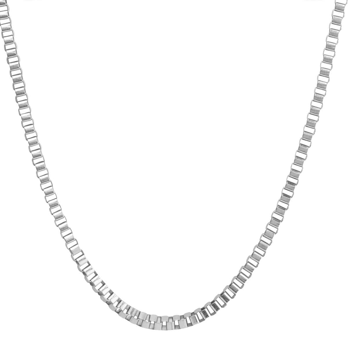 INOX JEWELRY Chains Silver Tone Stainless Steel 4 mm Venetian Box Chain