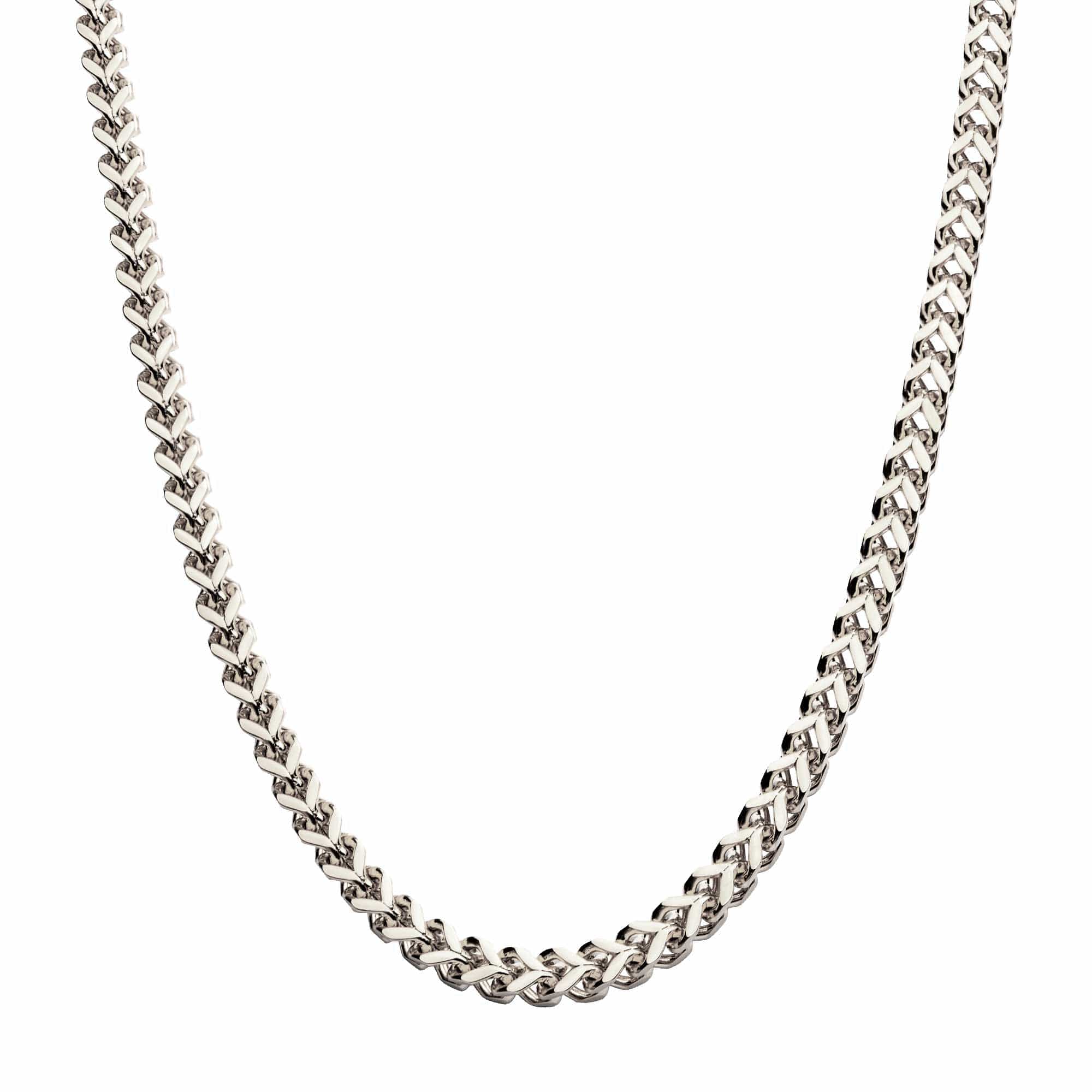 INOX JEWELRY Chains Silver Tone Stainless Steel 4mm Franco Chain