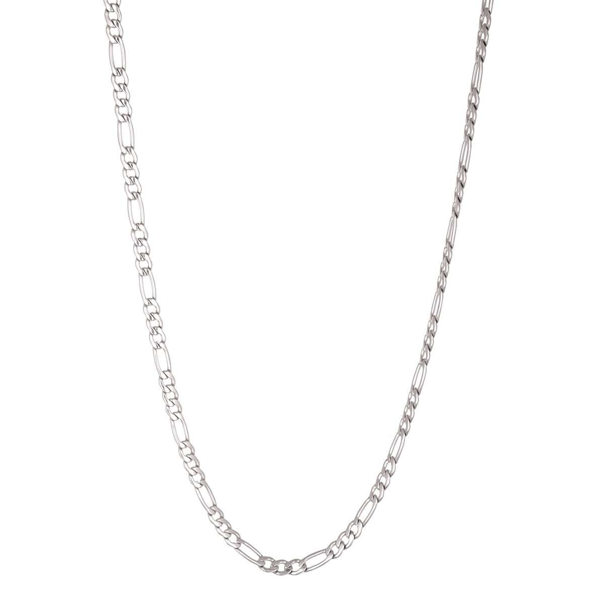 INOX JEWELRY Chains Silver Tone Stainless Steel 6mm Figaro Polished Chain