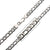 INOX JEWELRY Chains Silver Tone Stainless Steel 7mm Speckled Figaro Chain