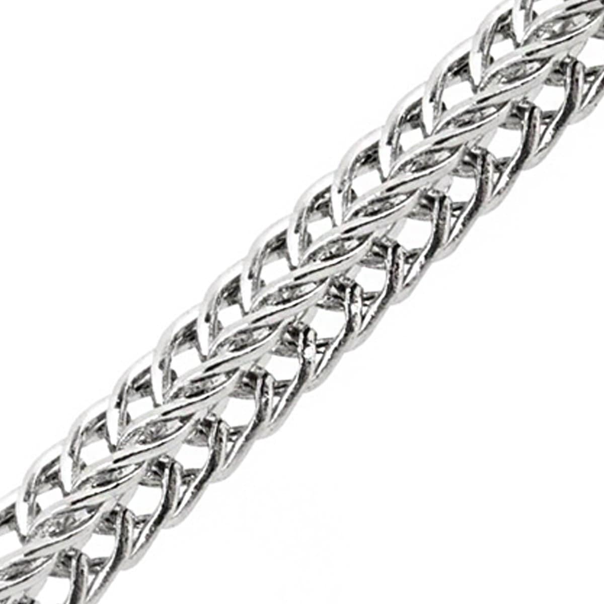 INOX JEWELRY Chains Silver Tone Stainless Steel Polished 1mm Square Wheat Chain