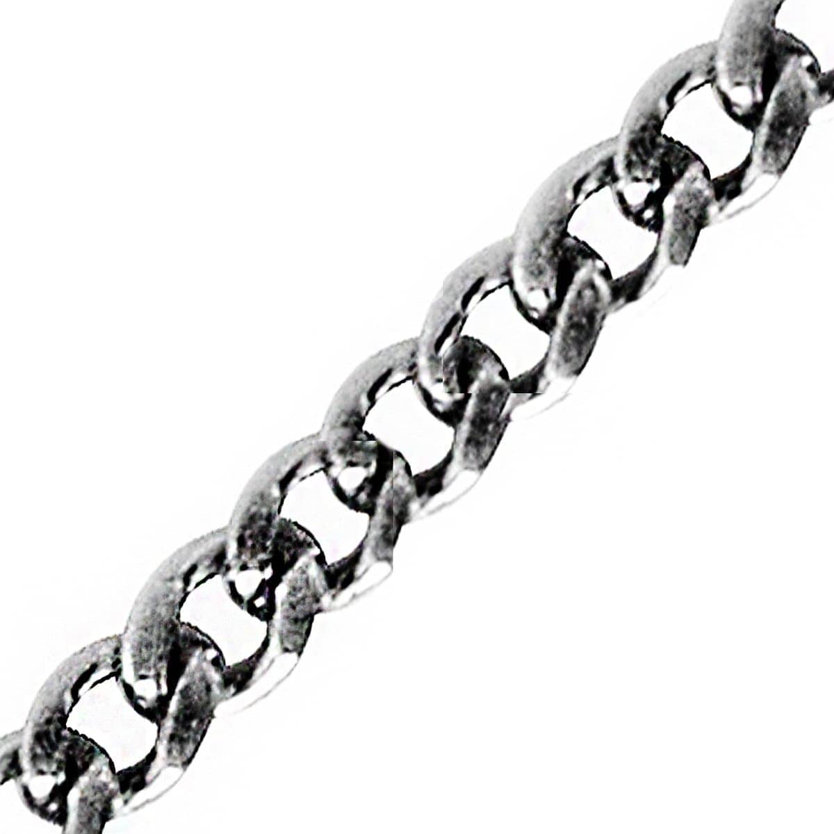 INOX JEWELRY Chains Silver Tone Stainless Steel Polished 2mm Flat Curb Chain
