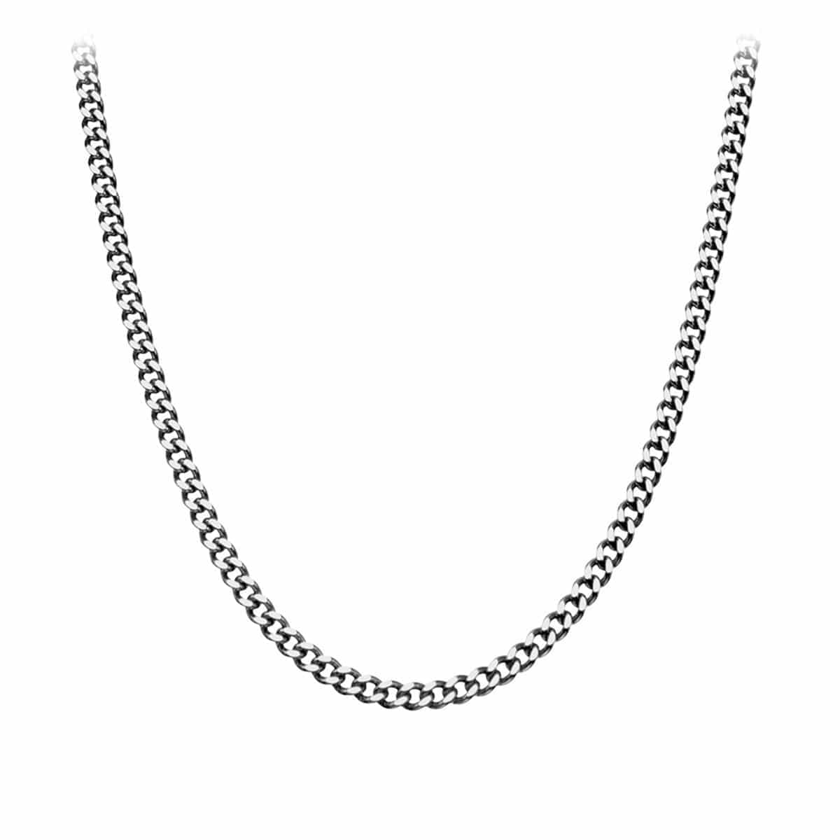 INOX JEWELRY Chains Silver Tone Stainless Steel Polished 5mm Diamond Cut Design Chain