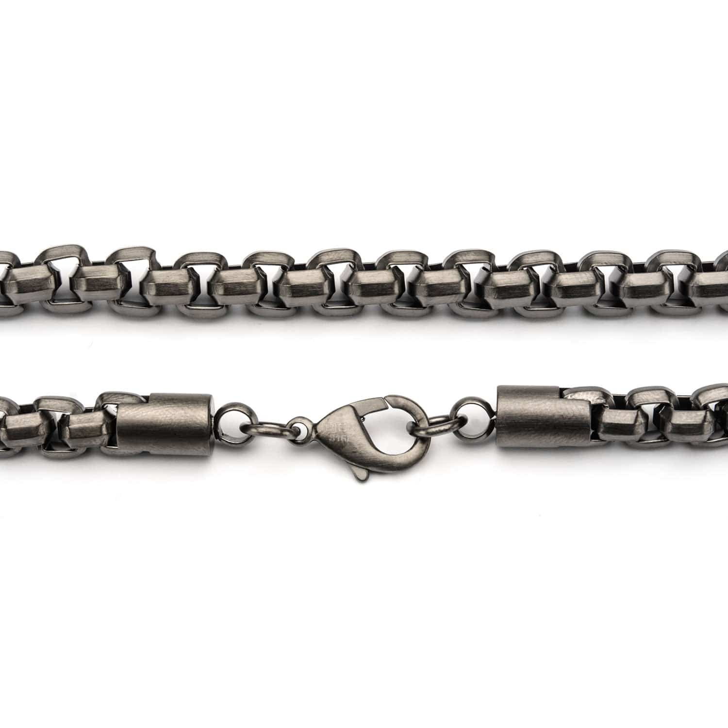INOX JEWELRY Chains Stainless Steel Gunmetal Plated Round Box Chain NSTC0128GM-24