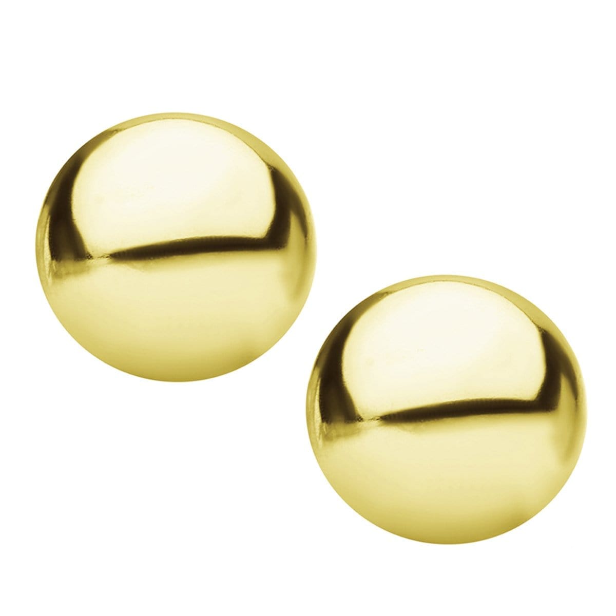 INOX JEWELRY Earrings Golden Tone Stainless Steel Small Round Dome Studs SSE4710G