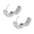 INOX JEWELRY Earrings Silver Tone Stainless Steel 17mm Triple Row White Crystal Huggies SSE5158