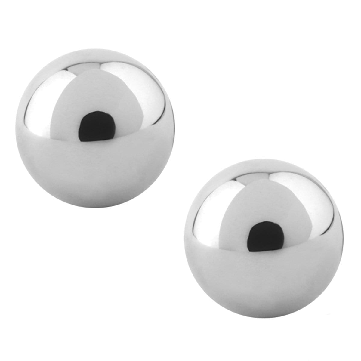 INOX JEWELRY Earrings Silver Tone Stainless Steel Ball Studs