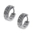 INOX JEWELRY Earrings Silver Tone Stainless Steel Double Row White Round CZ Huggies SSE008