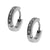 INOX JEWELRY Earrings Silver Tone Stainless Steel Single Row Small CZ Huggies SSE007