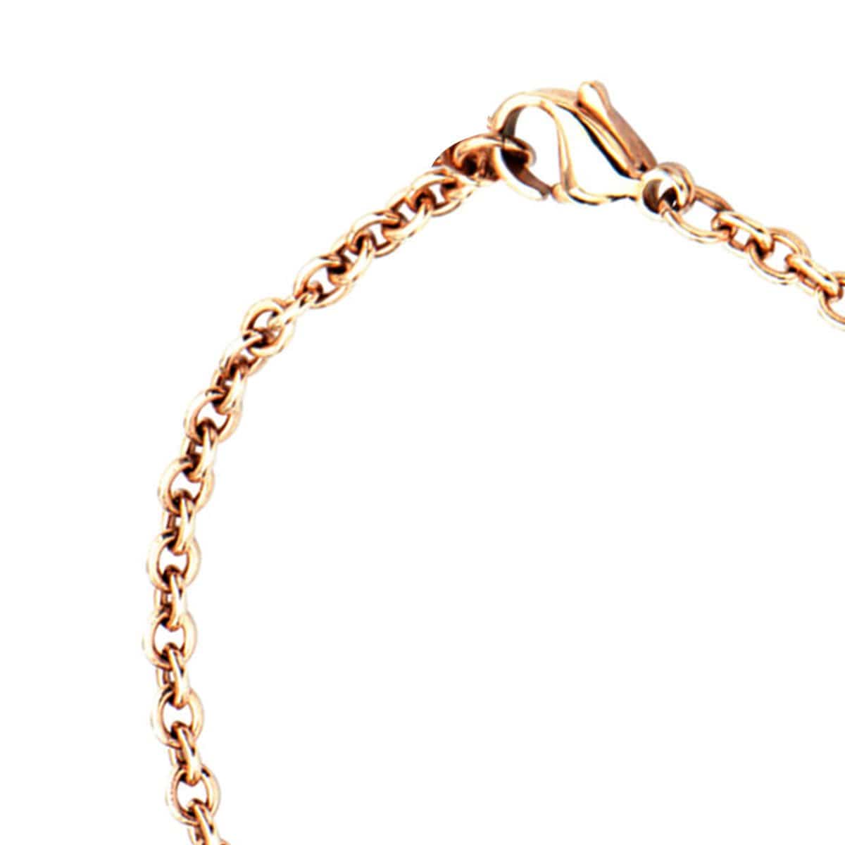 INOX JEWELRY Ladies Bracelets Rose Gold, Silver, & Black Stainless Steel Trinity Charm Bracelet BR12497