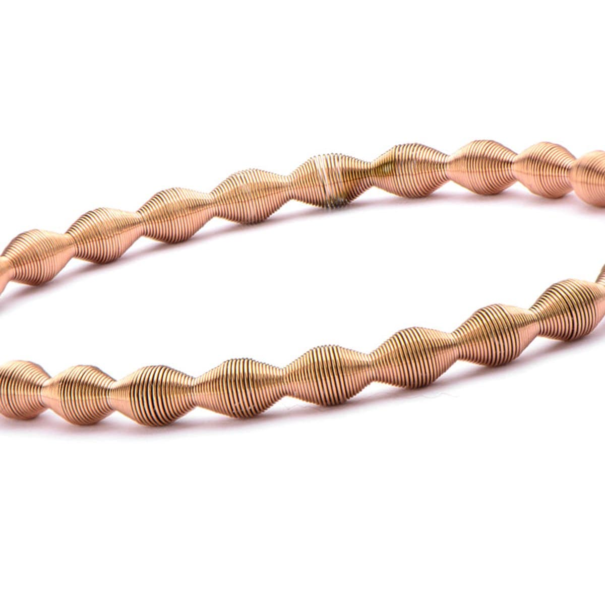 INOX JEWELRY Ladies Bracelets Rose Gold Stainless Steel Polished Spring Stretch Bracelet BR633RG