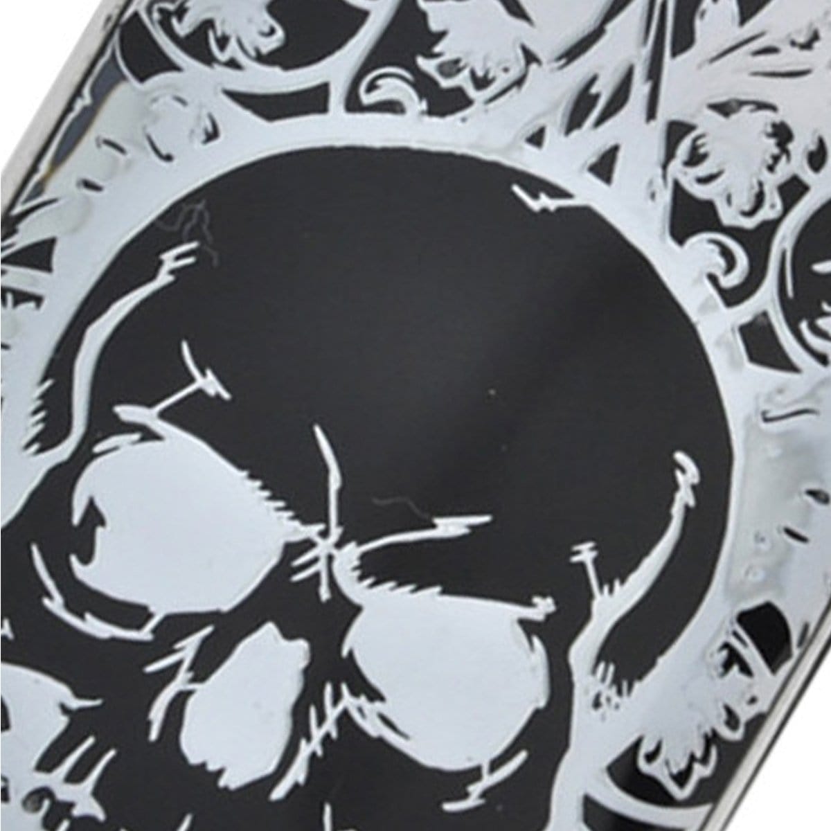 INOX JEWELRY Pendants Stainless Steel Black IP with Skull Design Dog Tag Pendant with Chain SSP7078