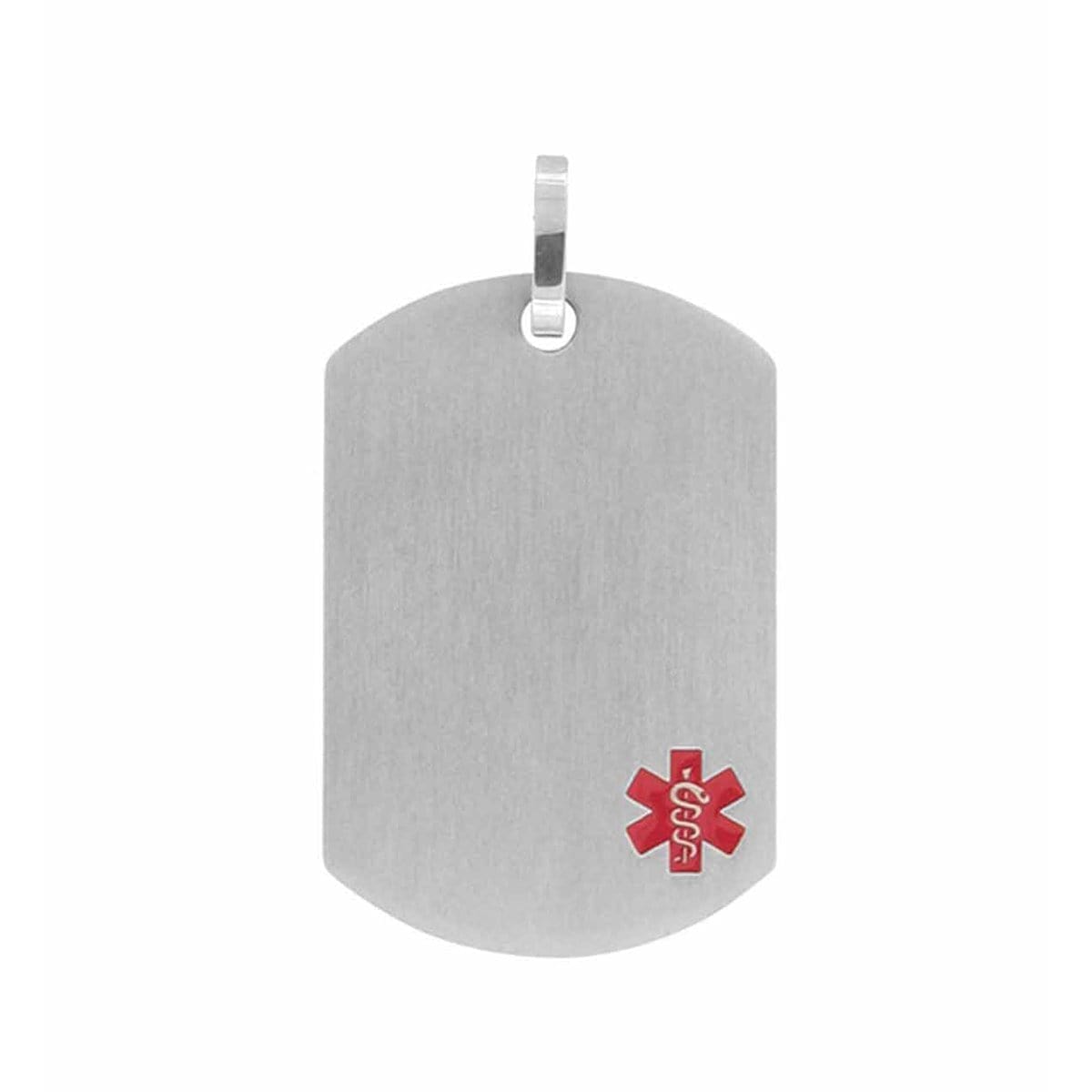 INOX JEWELRY Pendants Red and Silver Tone Stainless Steel Engraveable Medical ID Pendant and Chain SSPMA1SNK