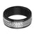 INOX JEWELRY Rings Black and Silver Tone Stainless Steel Leaf Patterned Band