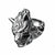 INOX JEWELRY Rings Silver Tone Stainless Steel Angry Wolf Ring