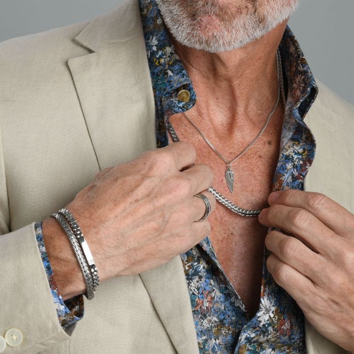 INOX JEWELRY Rings Silver Tone Stainless Steel Eternity Stripe Band Ring